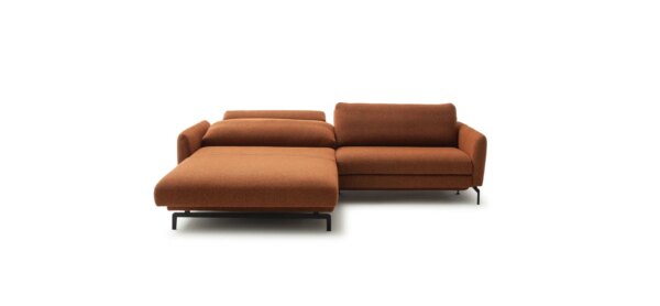Ecksofa Enna - Longchair Links mit 1,75-Sitzer, inkl. motorischer Relaxfunktion, Stoff, Terracotta – Bild 18